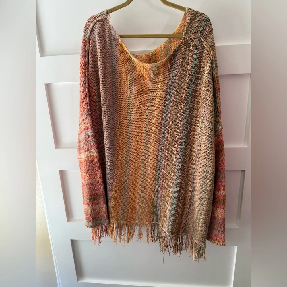 Free People Radiate Sweater in Confetti Combo Pastel Fringe Knit - Picture 5 of 14